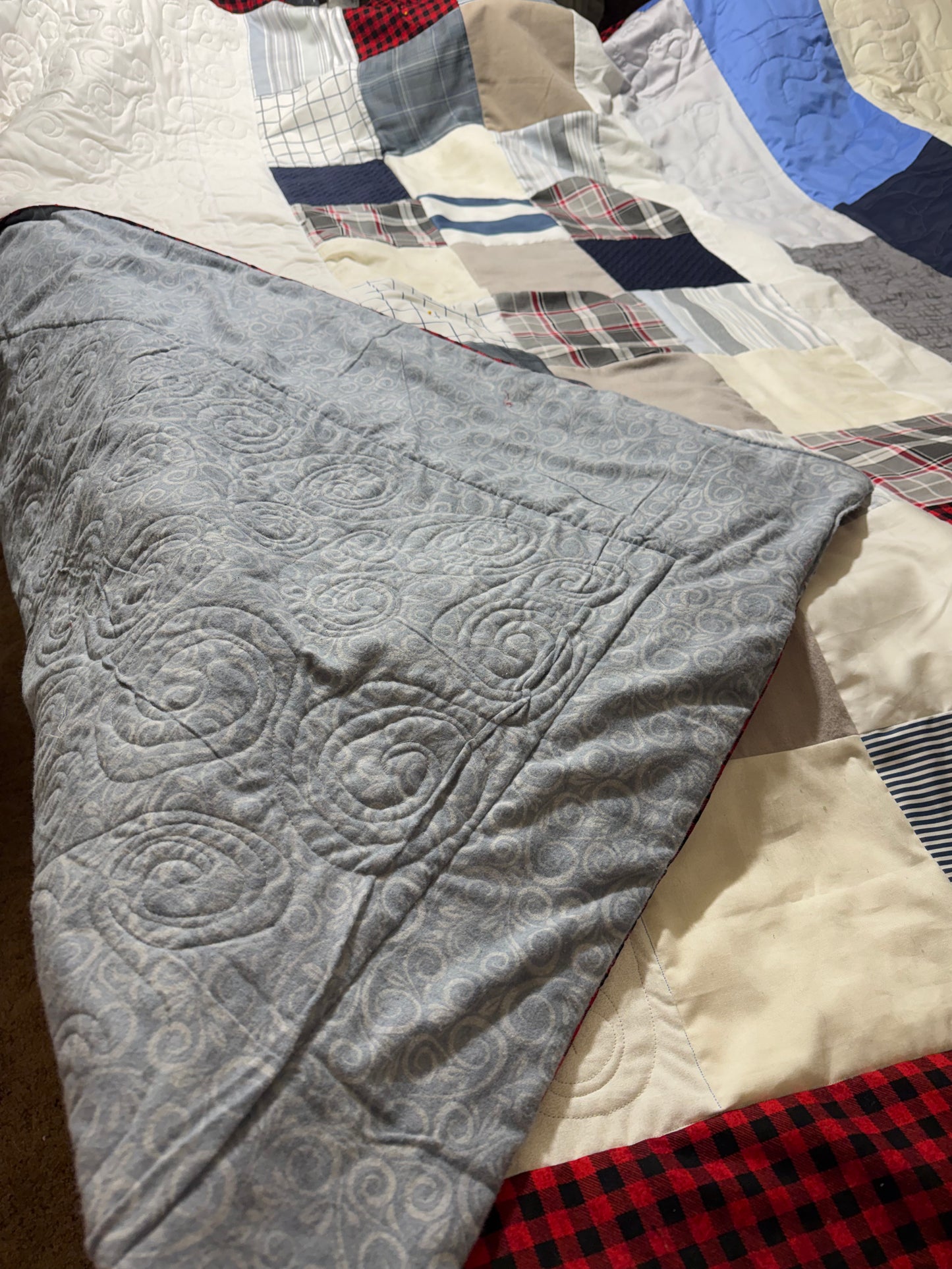 Flannel and Cotton Queen Quilt