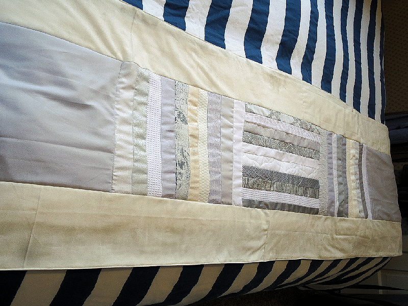Grey, White and Cream Bed Scarf