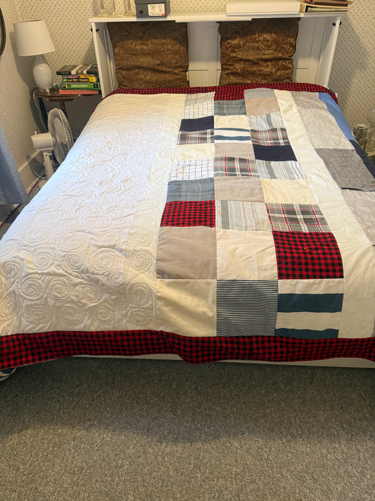 Flannel and Cotton Queen Quilt