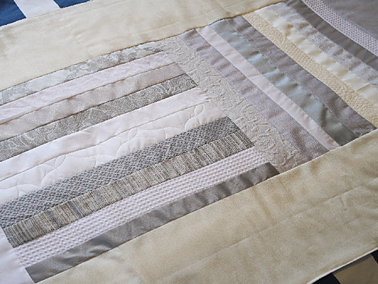 Grey, White and Cream Bed Scarf